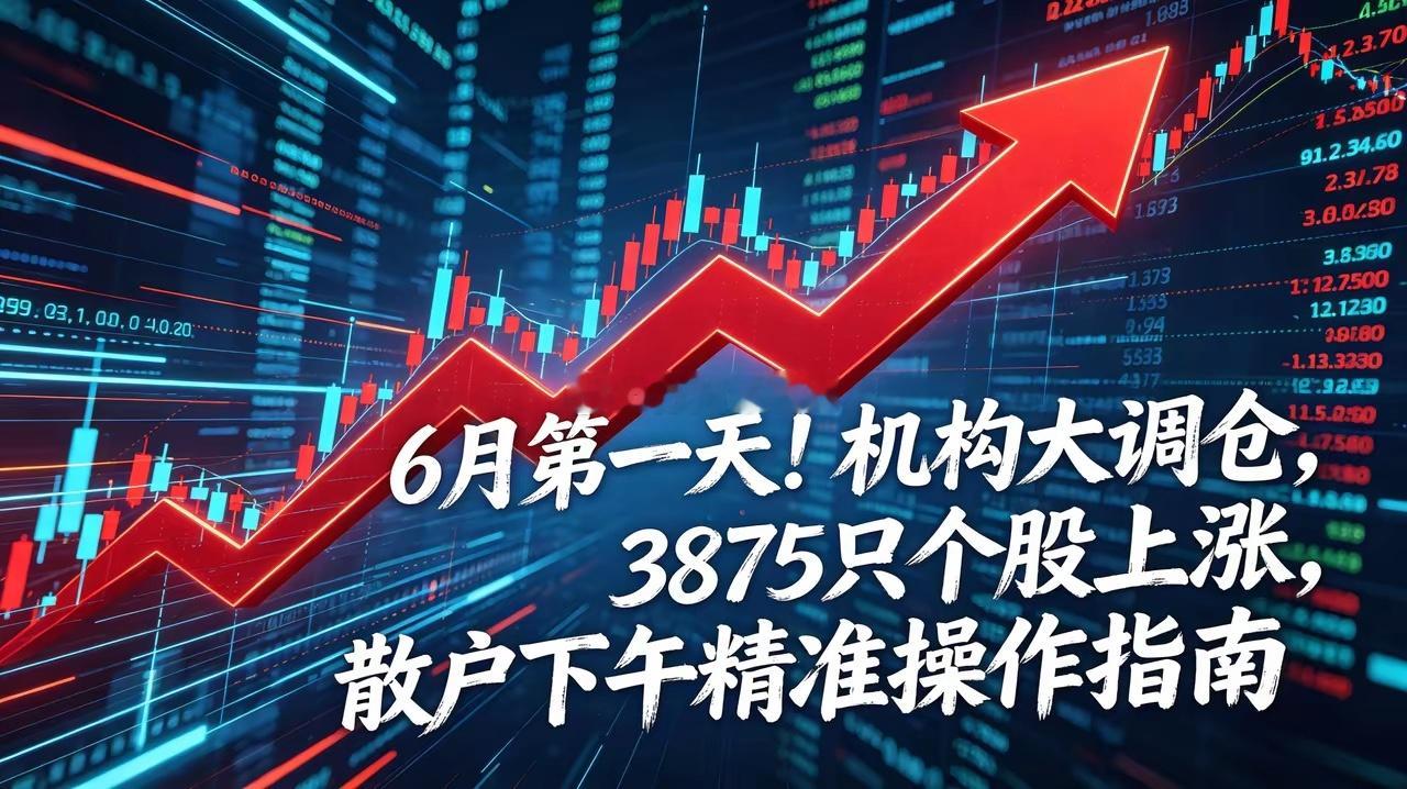 6月第一天！机构大调仓，3875只个股上涨，散户下午精准操作指南🔥6月开门红，