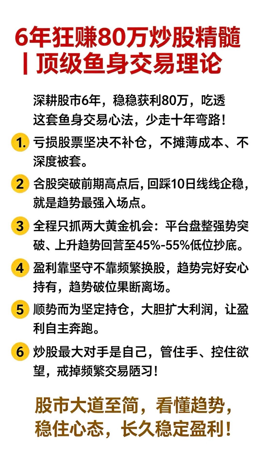 6年狂赚80万炒股精髓｜顶级鱼身交易理论深耕股市6年，稳稳获利80万，吃透这套鱼