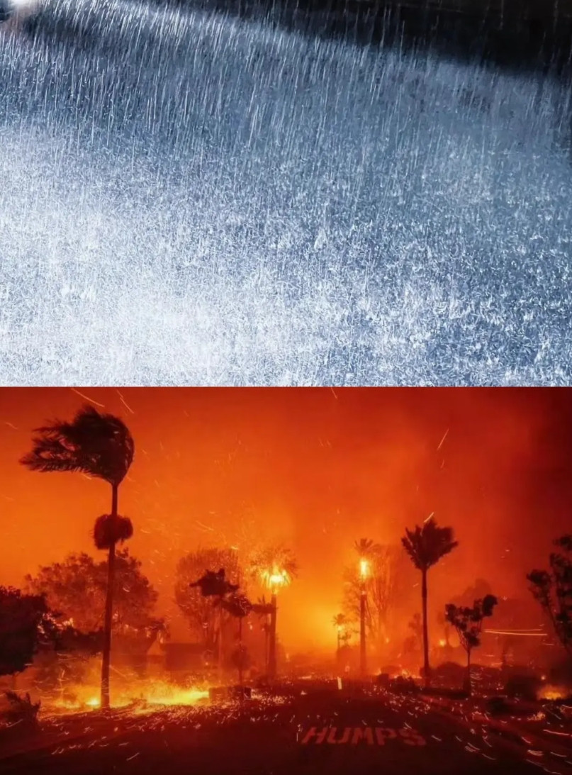 洛杉矶的大火只有暴雨才能浇灭。在没有大暴雨之前，谁都不知道洛杉矶的大火什么时候