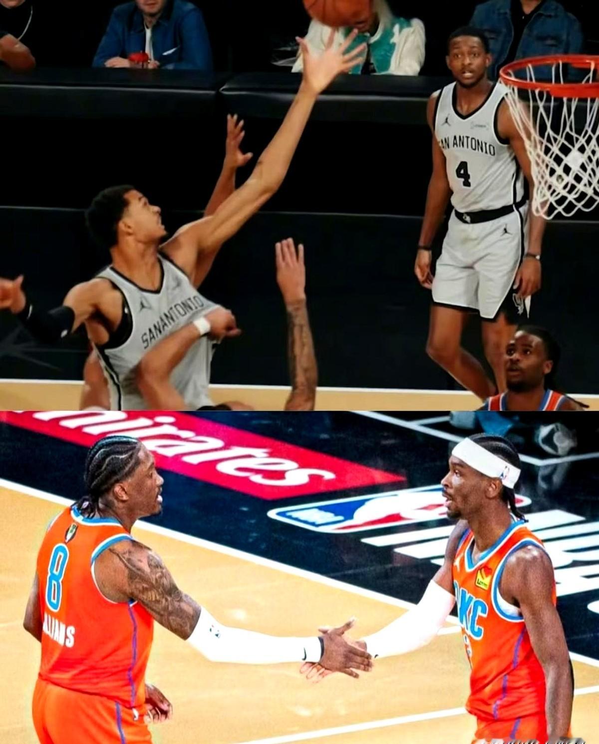 16连胜的雷霆，竟然输了！最多落后16分啊，马刺愣是给扳回来了！文班亚马