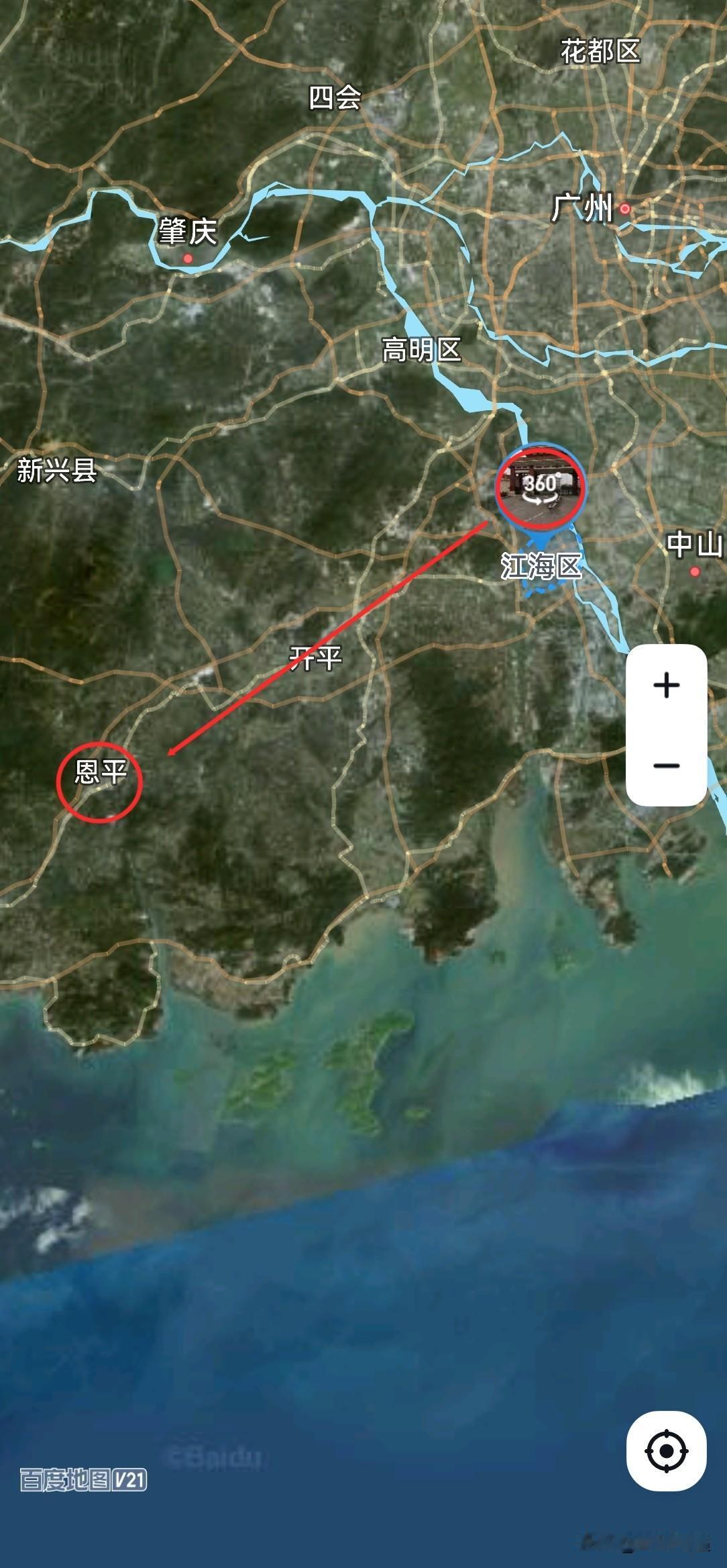 江门市，从江海区组织1到恩平市2是拔提用重吗？江海区，总面积109平方公里，下