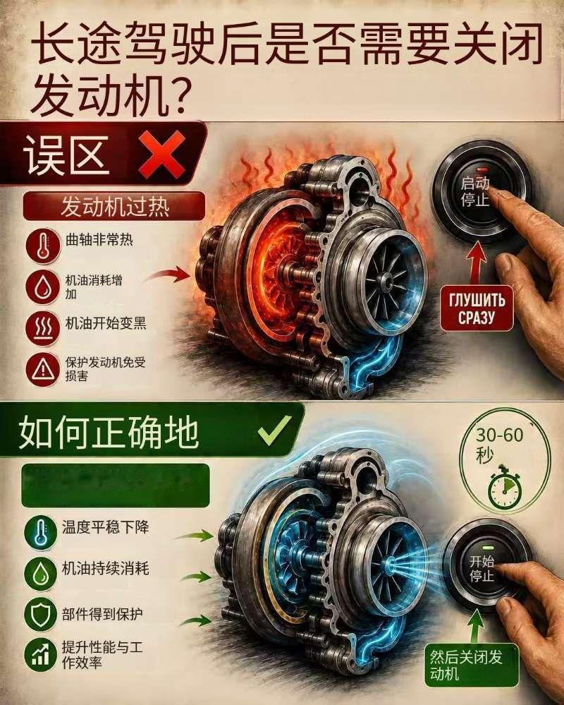 长途跑完车需要立刻熄火吗？很多人习惯：一到目的地，直接按启停键熄火走人。但如果
