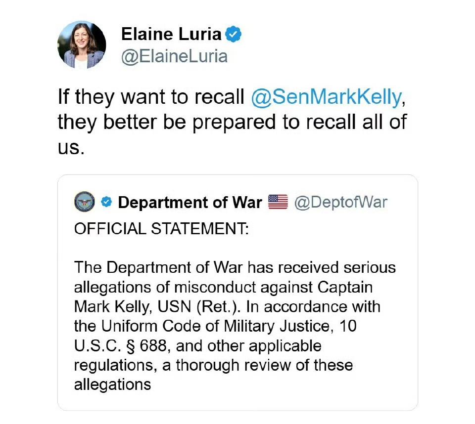 曾在军队服役并支持煽动叛乱反对特朗普总统的民主党人现在表示，如果国防部长皮特·赫