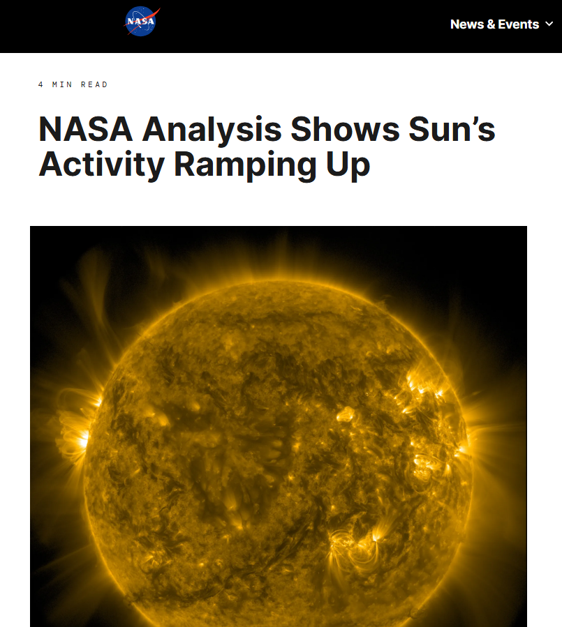 NASA称“太阳正逐渐苏醒”