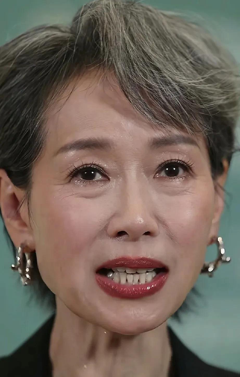叶童被怼脸拍，状态真好，不过她也戴了双眼皮贴出来，不知道不戴双眼皮贴时会是怎样。