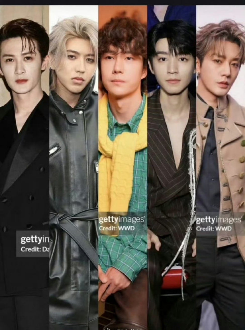 男明星巴黎生图王一博、王俊凯、蔡徐坤、檀健次、邓为​​​
