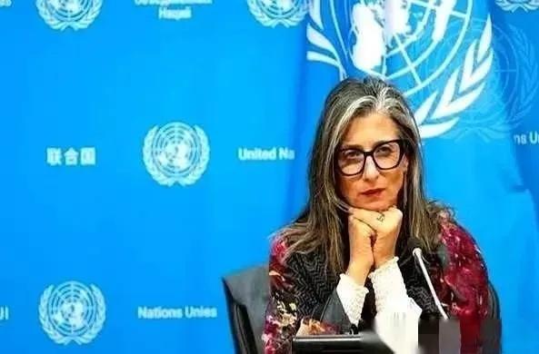 联合国里，终于来了个狠人。一个叫阿尔巴内塞的女人，当着全世界的面，把一份报告直