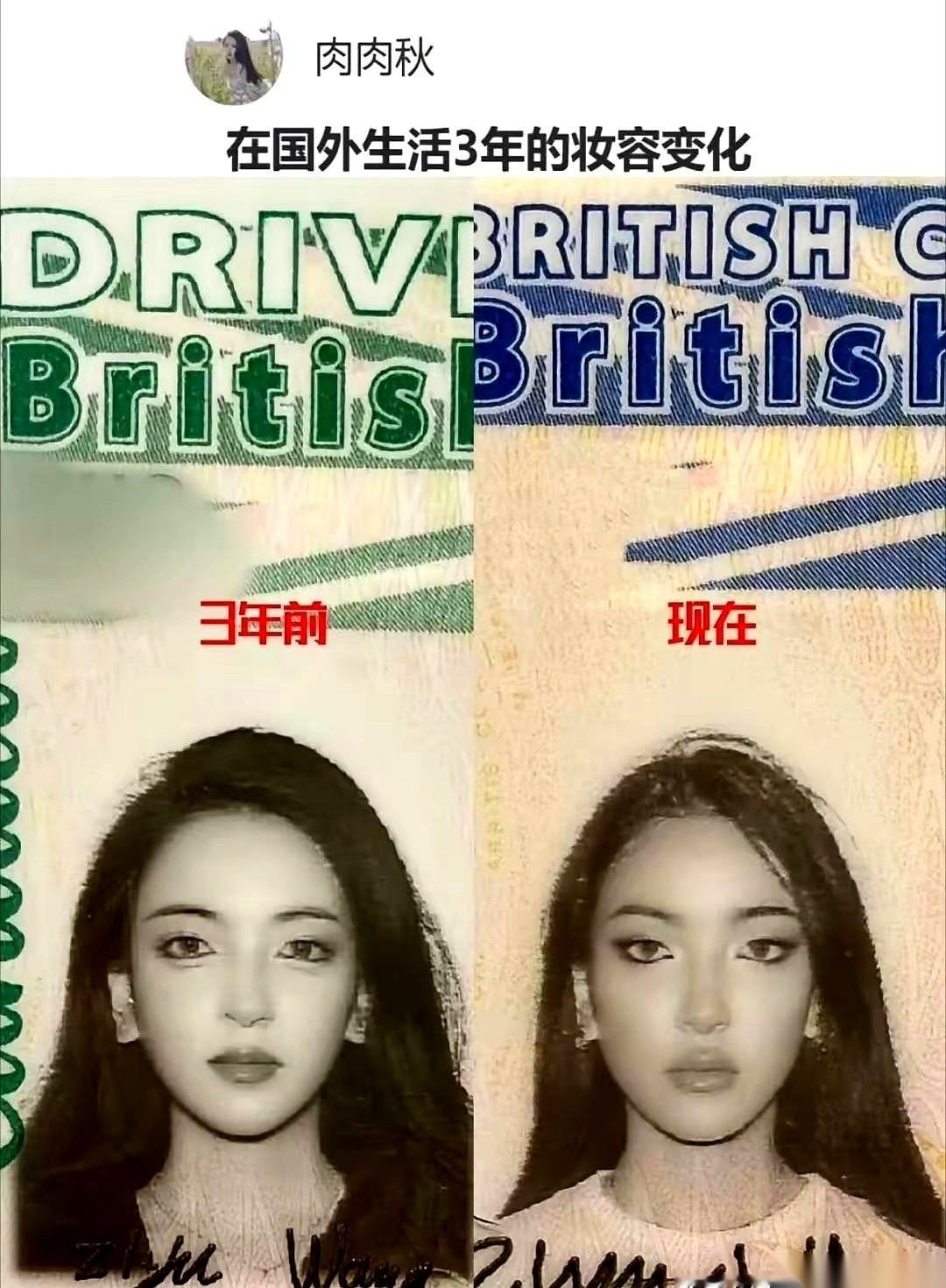 最让人心酸的，不是一个人变丑了。是她忘了自己本来有多好看。左边在国内，眉眼舒