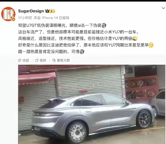 给船夫哥点赞！叫停仰望U7GT非常明智的选择！来自博主消息，仰望U7GT流产了