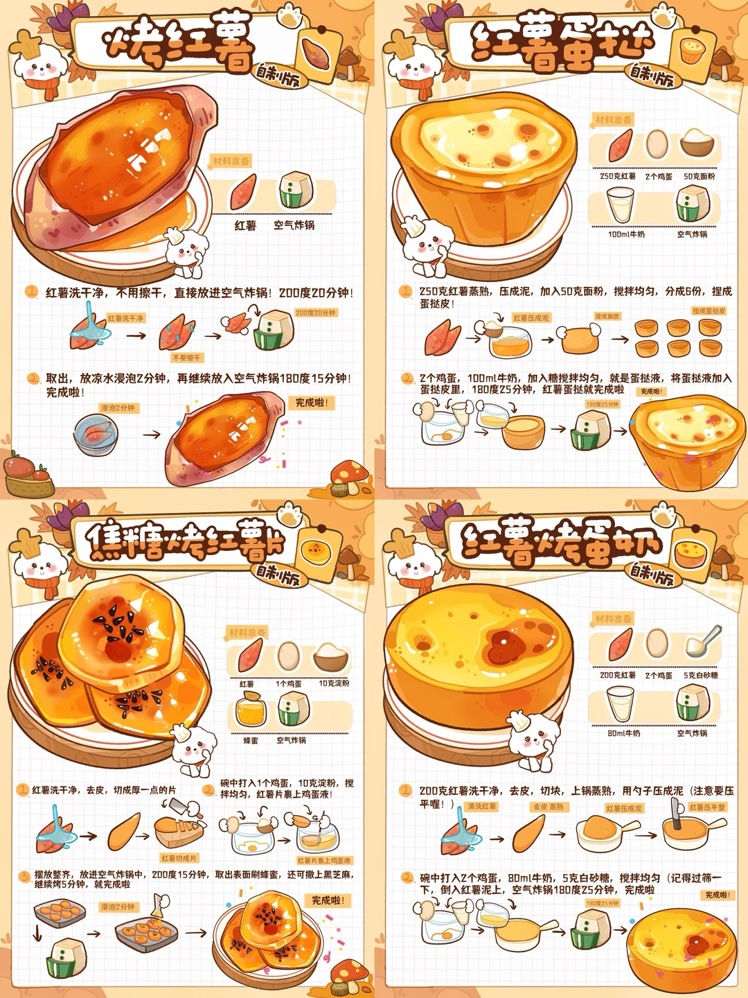 空气炸锅4️⃣种红薯做法！🔥火果然有原因