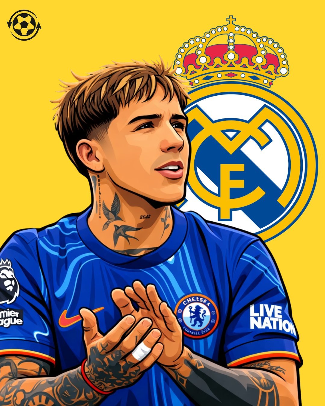 马卡电台：恩佐很受皇马青睐，在切尔西被巴黎圣日耳曼淘汰出欧冠后，球员通过其经纪人