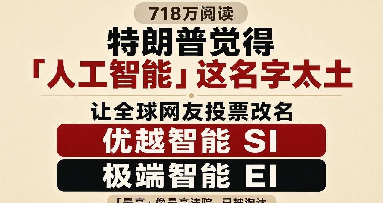 特朗普嫌AI名字太土，让全球投票改名？特朗普觉得「人工智能/Artific