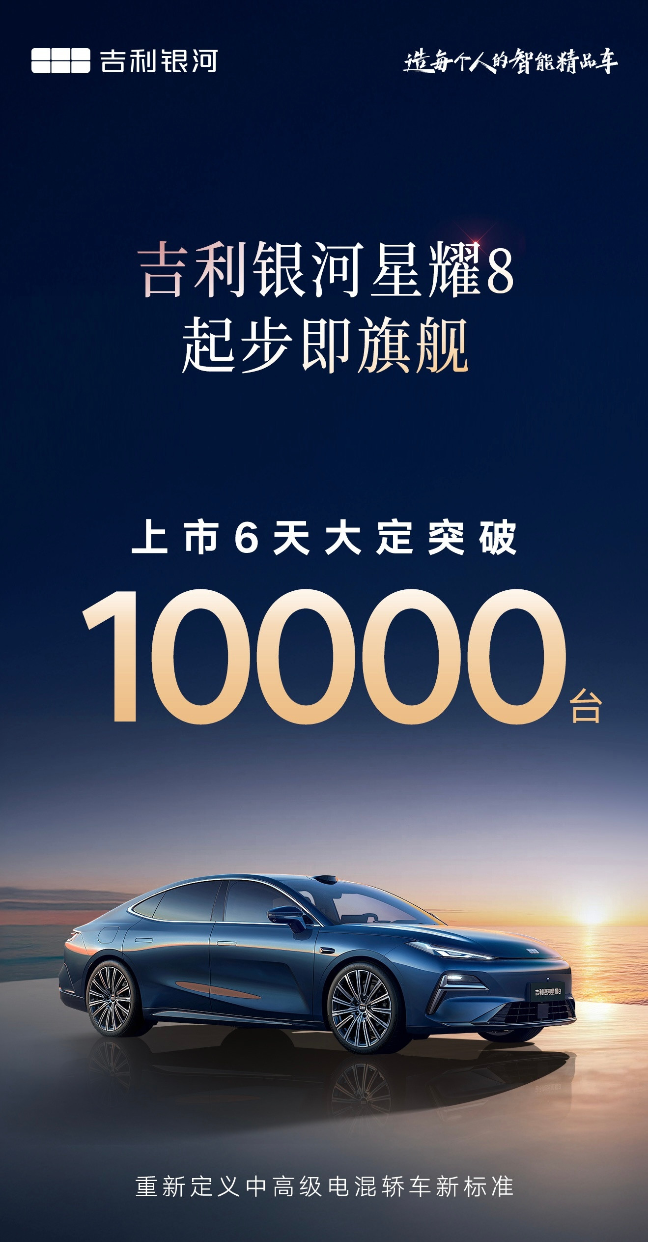 吉利银河星耀8上市6天，大定突破10000台！有这个成绩不意外，上市限时价11.
