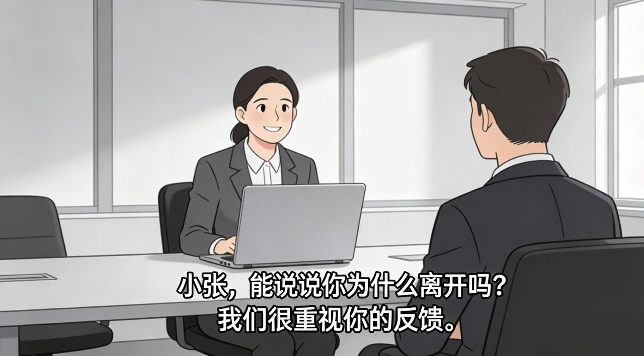 公司有个规定：员工离职必须由HR面谈，了解真实原因。小张办手续那天，HR把他请