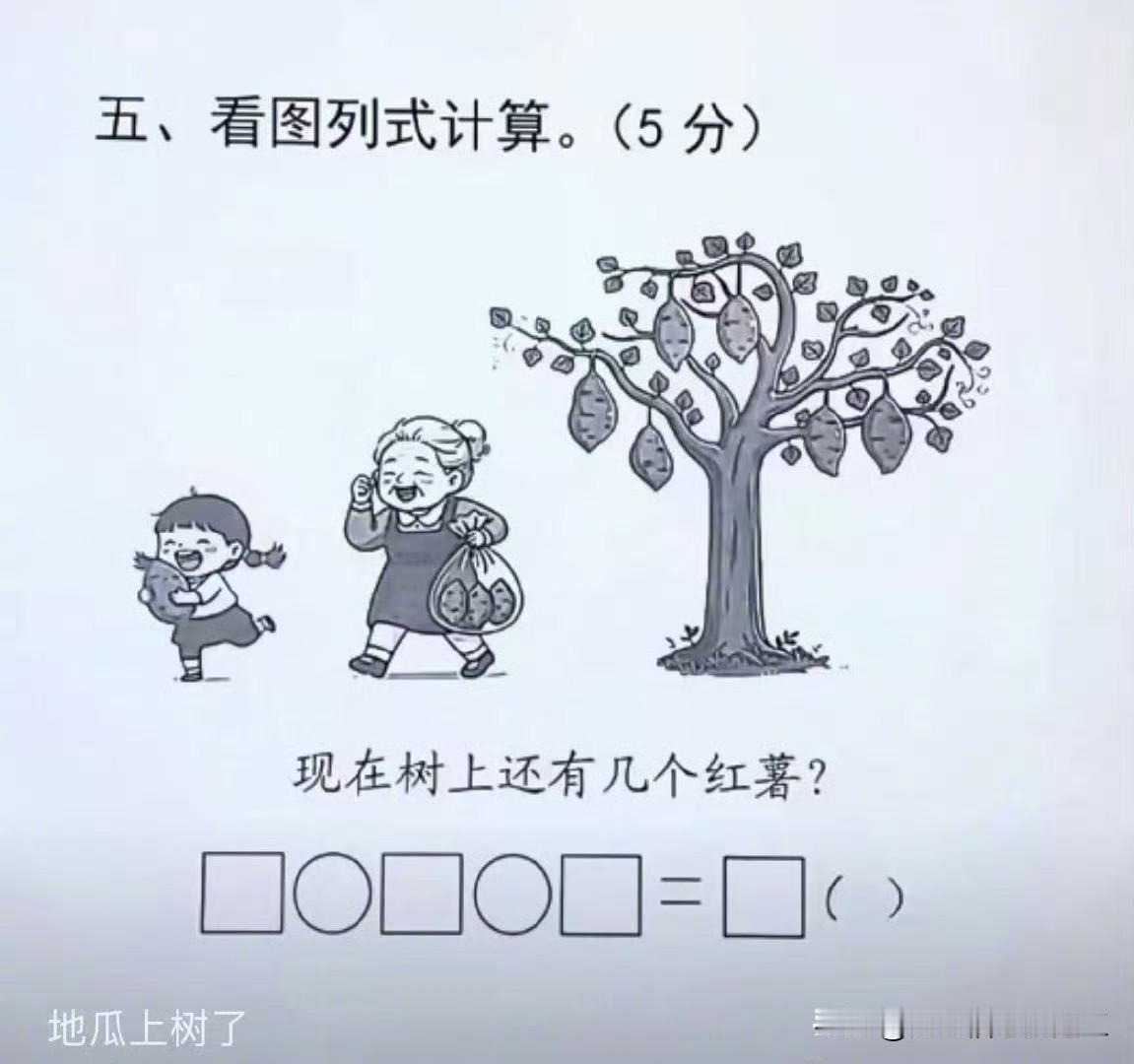 这个出题老师太没有生活常识了，地瓜长在树上还能叫地瓜吗？​​​