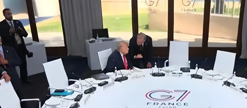 麦克风意外没关，卡尼和特朗普对话外露，我们错看卡尼了？G7峰会，法国，工作午