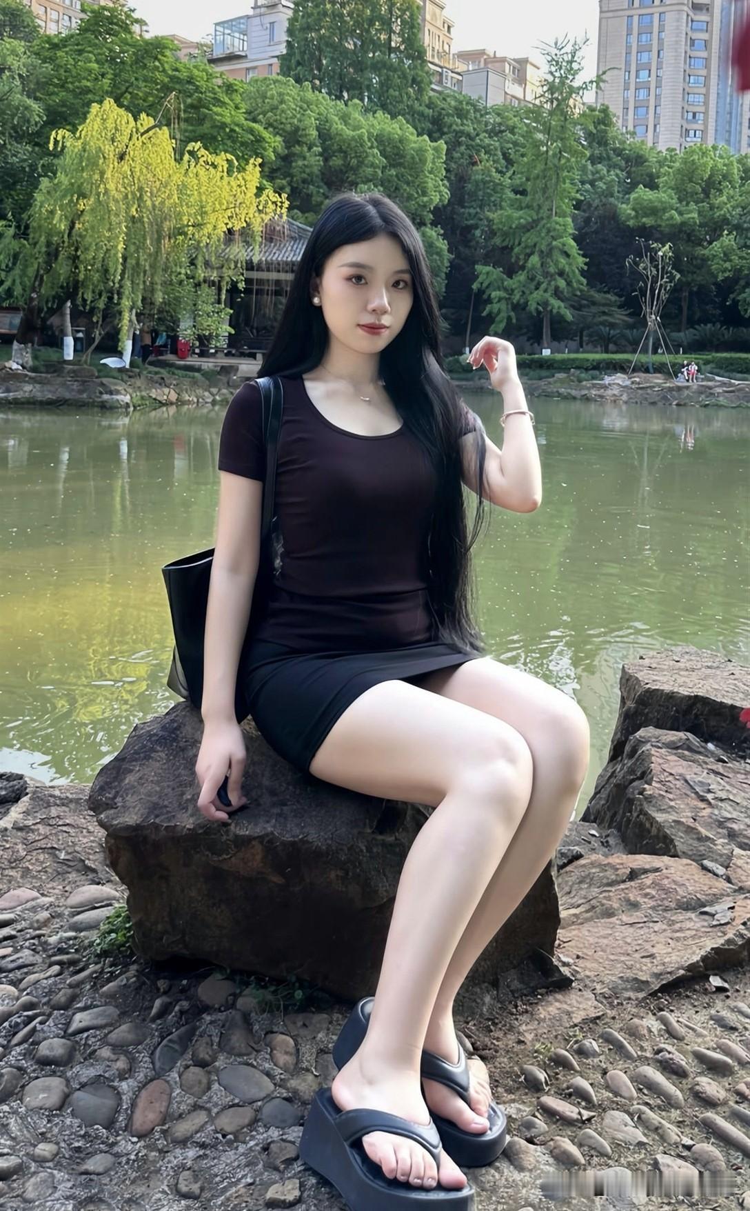 日常穿搭照片分享不用特意凹造型！逛公园随手拍的松弛感穿搭也太绝了