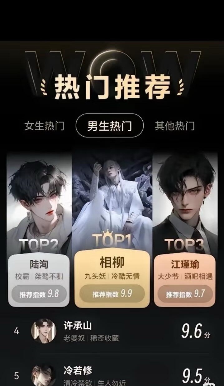 wok，檀健次相柳好牛啊❗️是近5年古言IP影视化抖音男性角色断层第一话题播放量