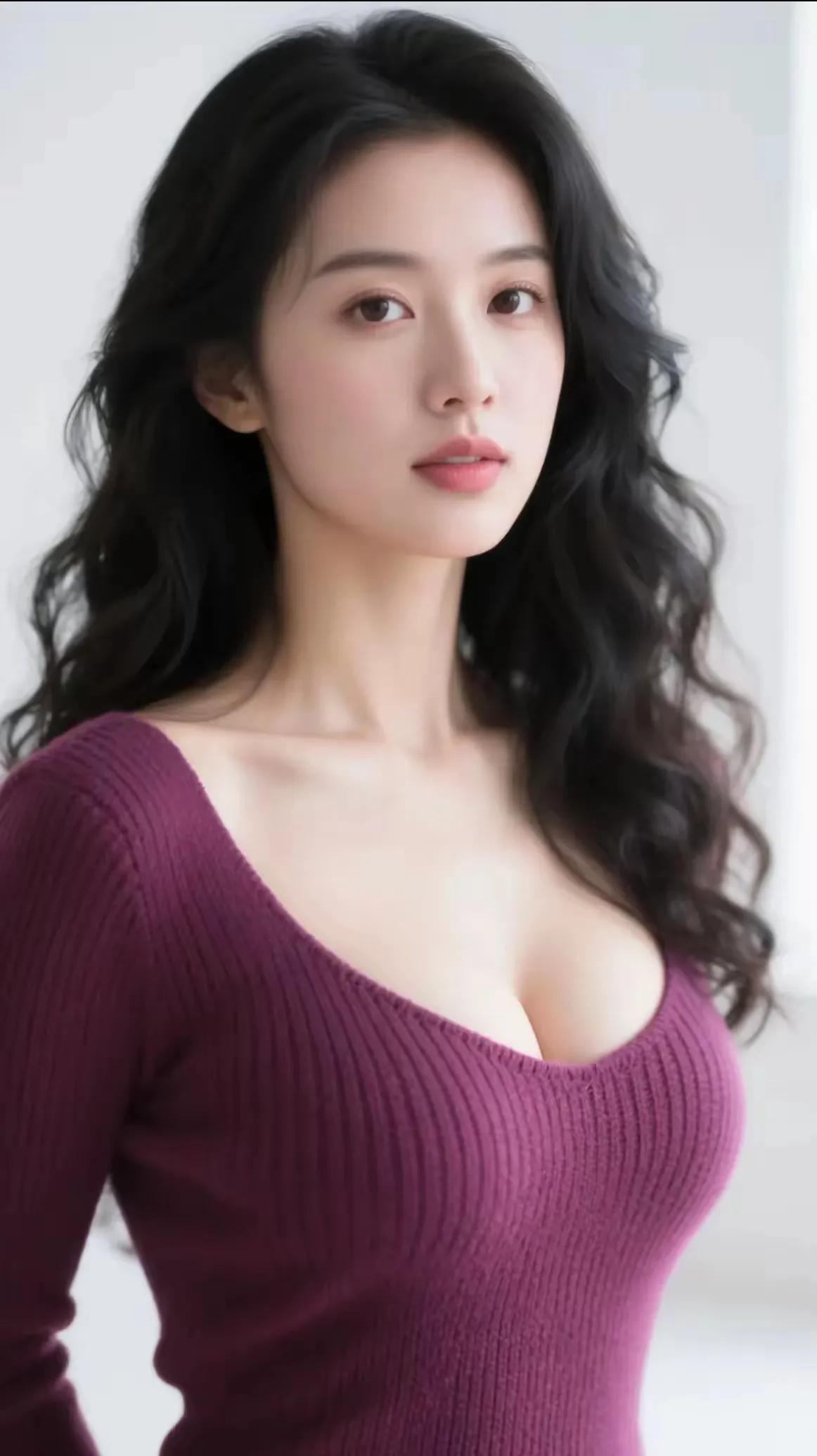 温柔紫毛衣，优雅气质，尽显女性魅力！💜💜💜