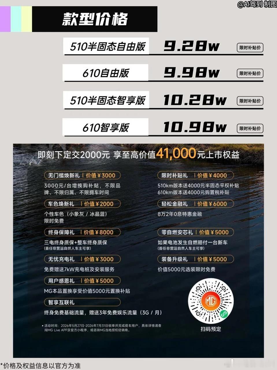 B10慌了吗？MG4X来砸场子了！MG4X正式上市，9万出头就能买后驱五连杆，
