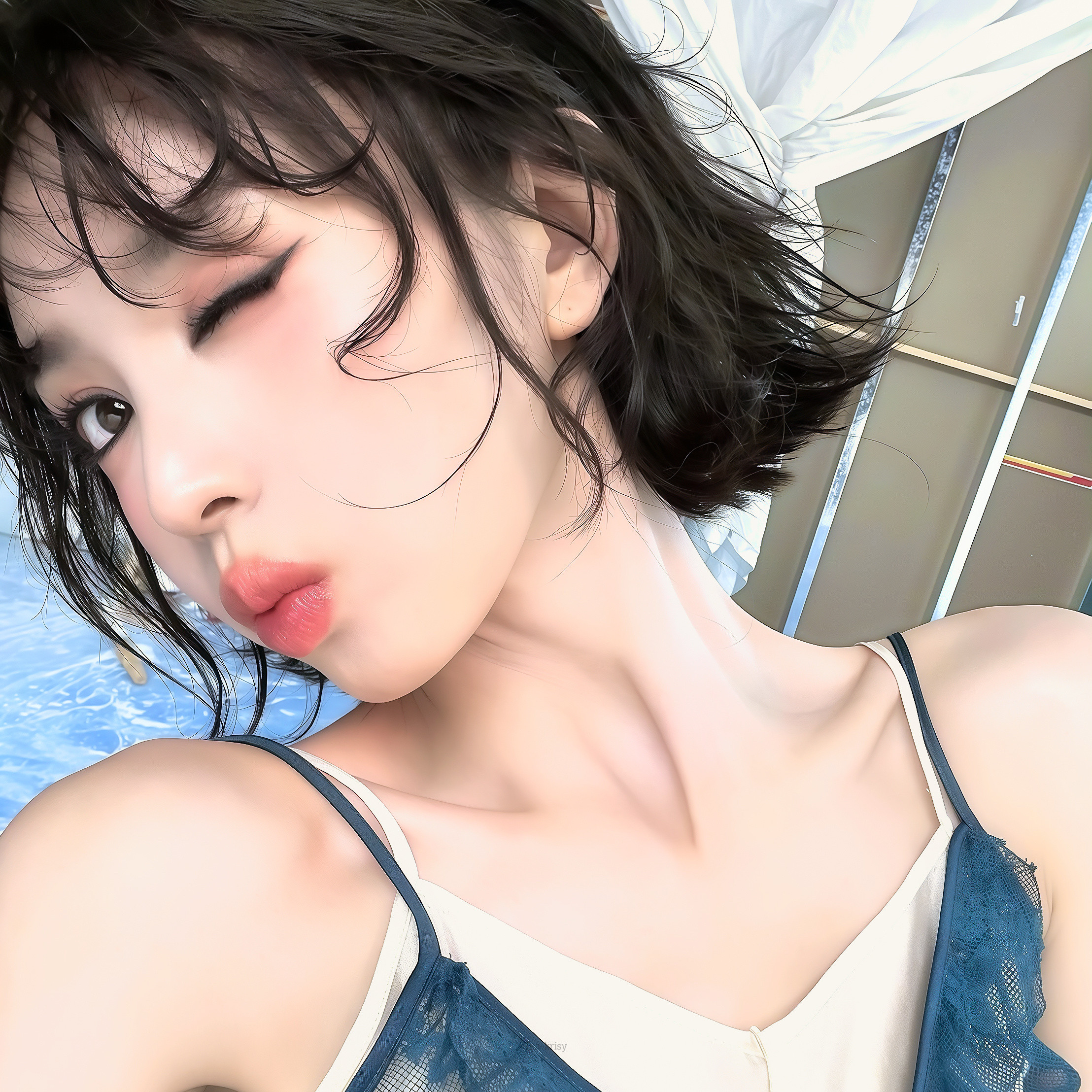 田曦薇🧊⚓️🫧#田曦薇短发半湿造型#​