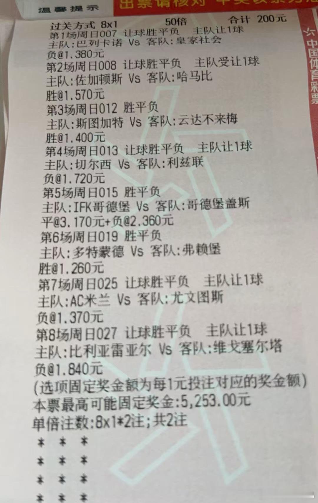 早场澳超格局小了，晚上继续娱乐8串🧧ac米兰vs尤文图斯多特蒙德vs弗赖堡