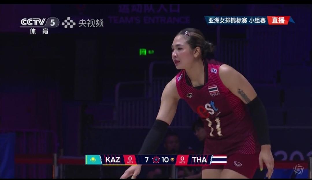 B组泰国女排3：1胜哈萨克斯坦队，八强淘汰赛泰国队将退居第三！天津女排亚锦