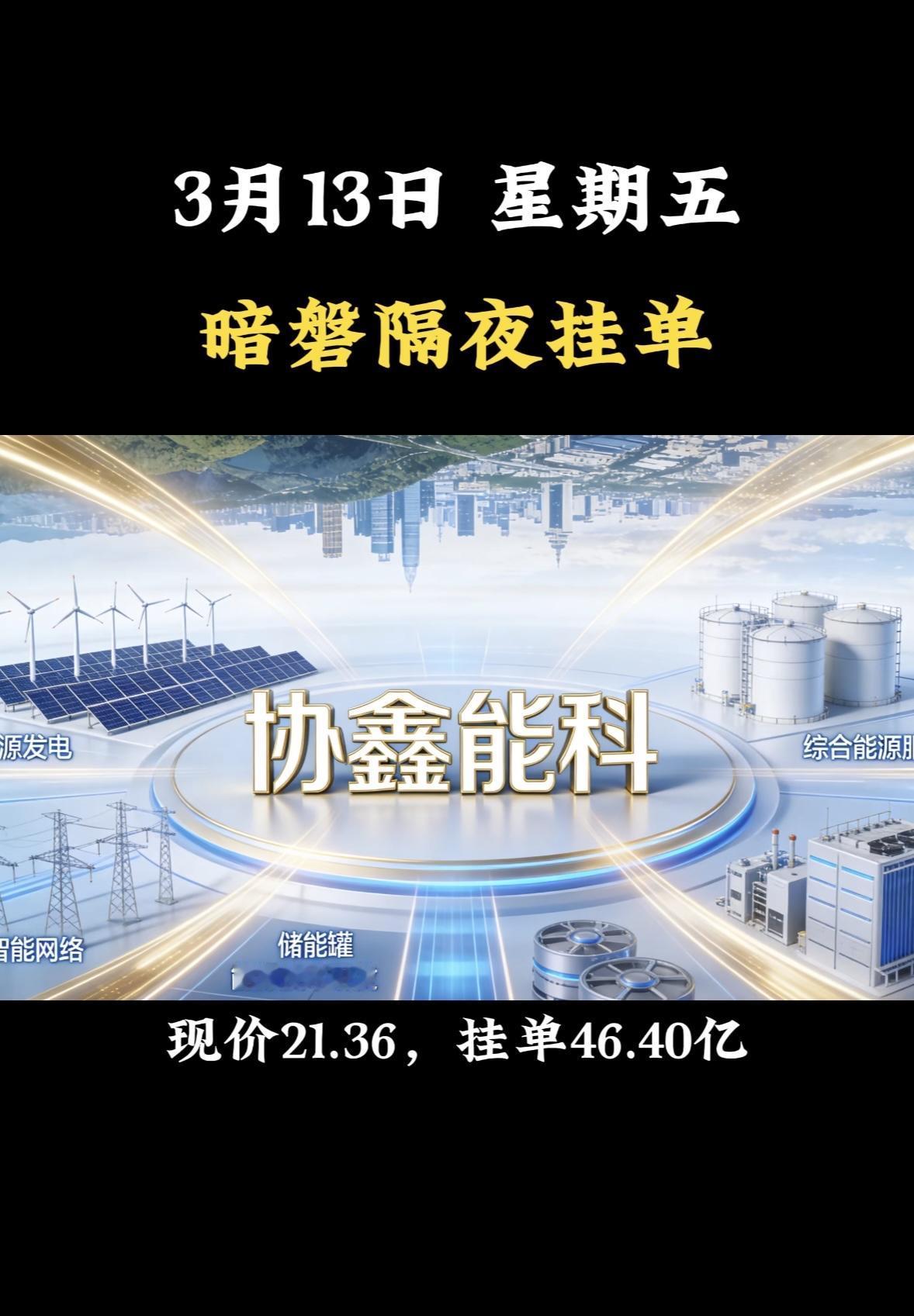 3月13日周五暗盘隔夜挂单个股梳理3月13日金风科技暗盘挂单，现价31.29