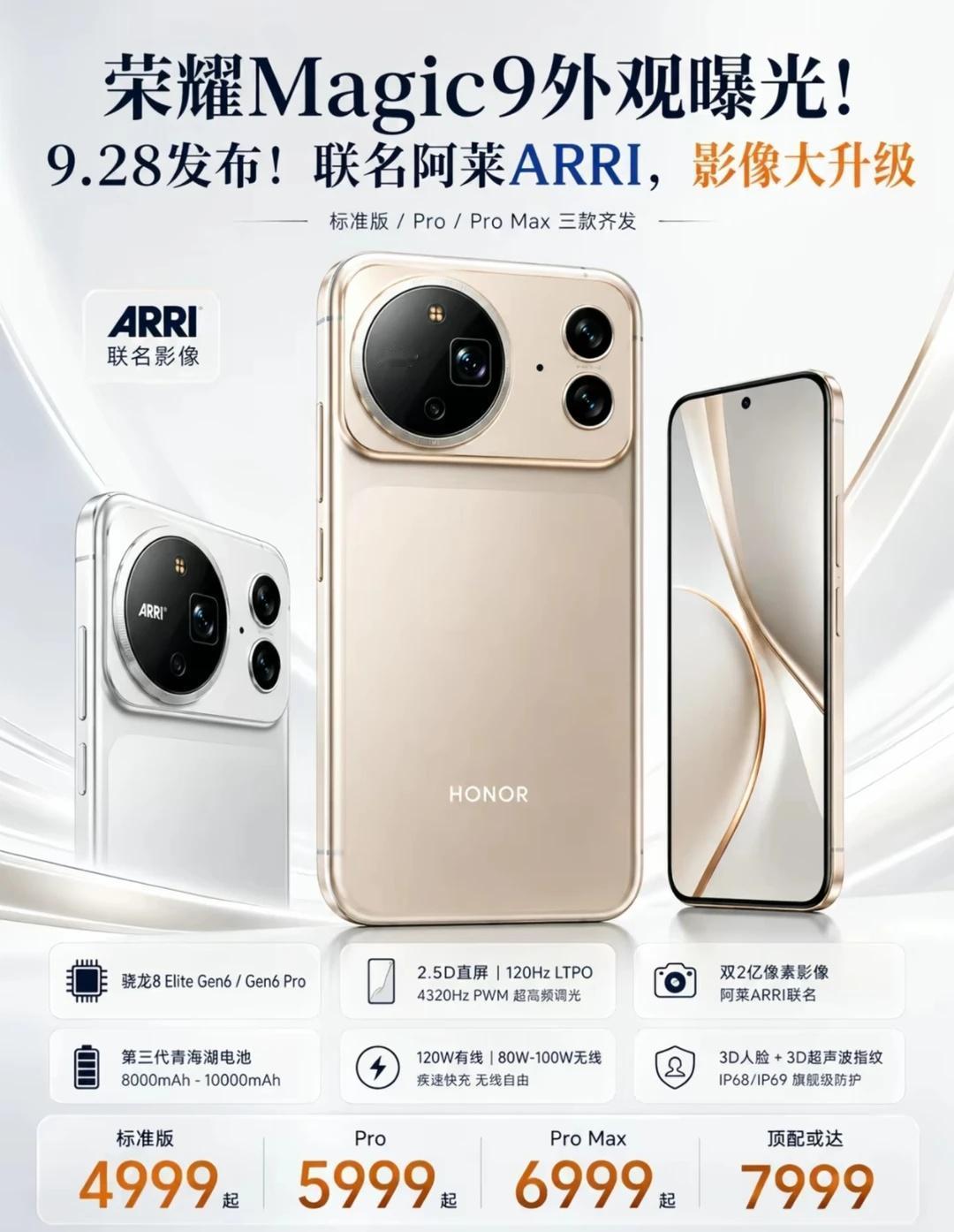 荣耀Magic9系列杀疯了荣耀Magic9系列杀疯了!双2亿像素+阿莱影像!