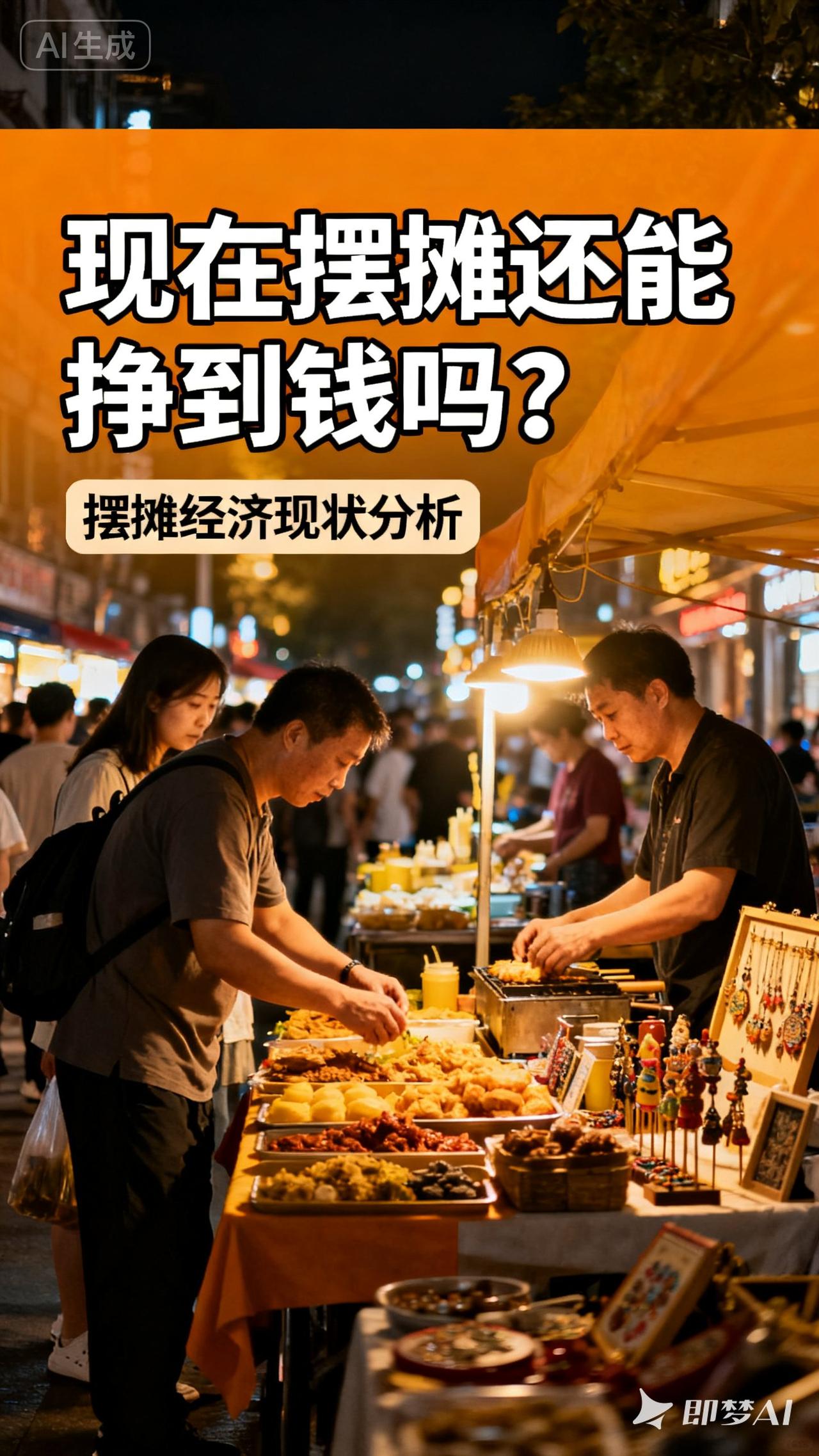 现在摆摊还能挣到钱吗？现在年轻人没有钱还能躺平吗？拿着手上几十万的存款