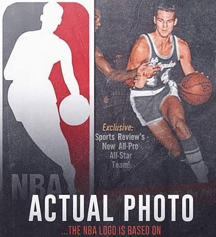 NBA 标志背后的真实照片。  摄影师温·罗伯茨于 1969 年拍摄的...