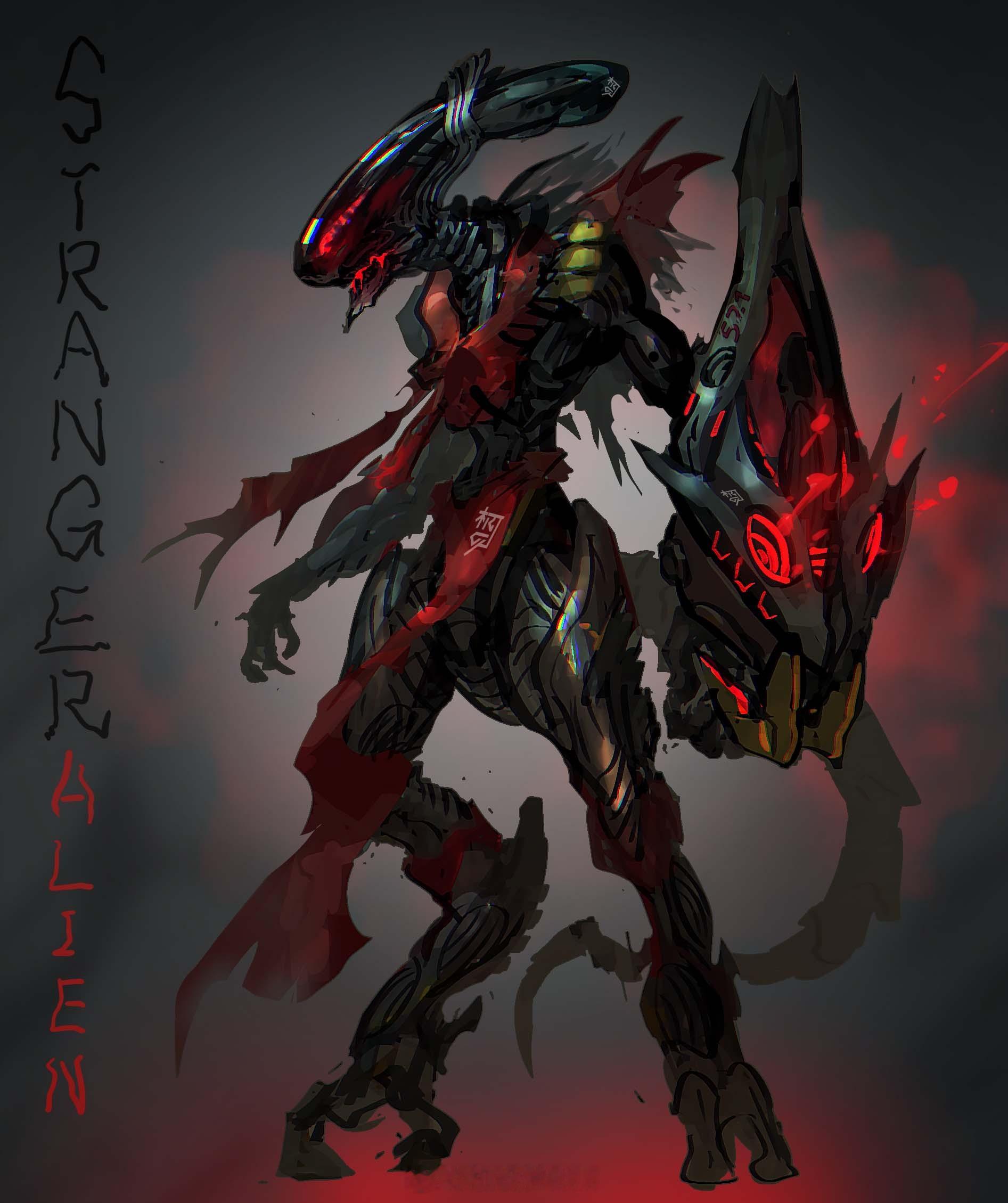 中午画点什么~《红雾中的异形》AnAlienintheRedMist