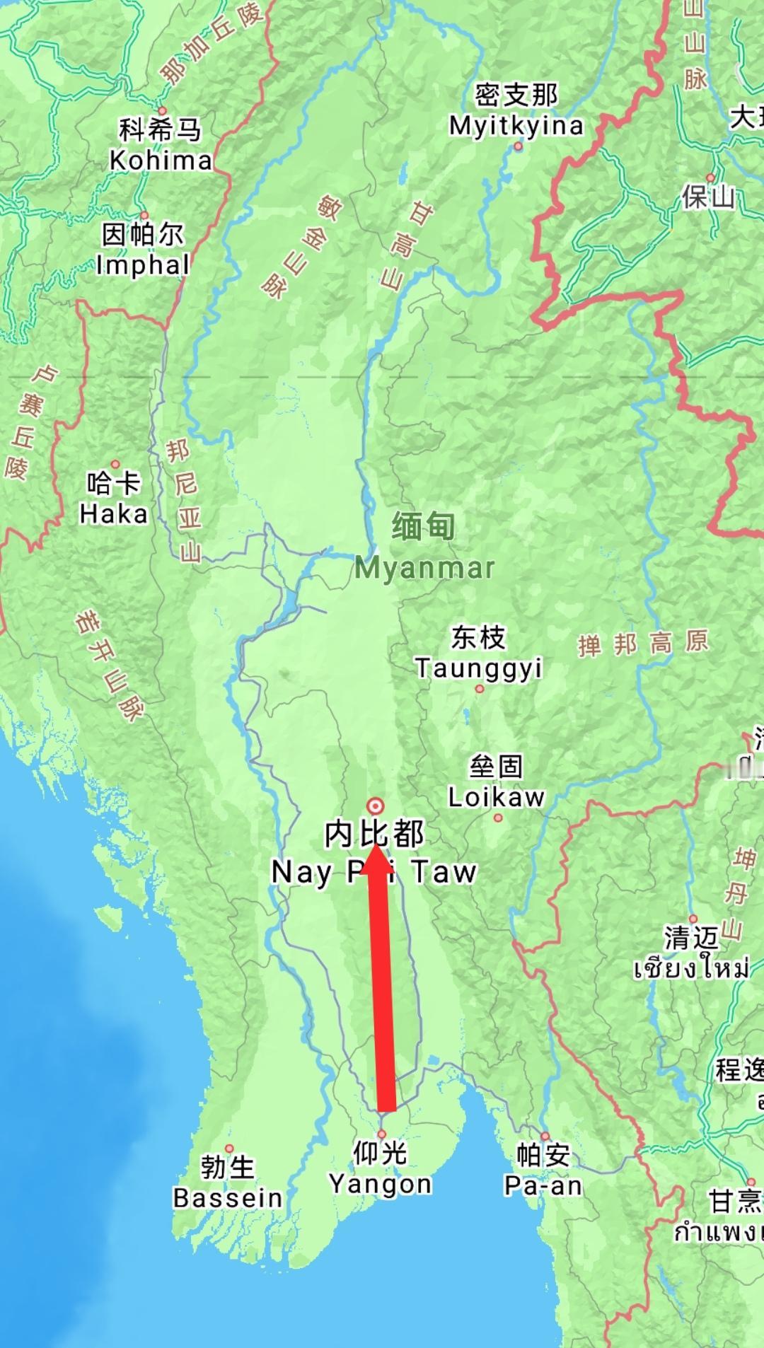 首都从沿海迁到内陆的三个国家，缅甸，巴基斯坦和巴西。