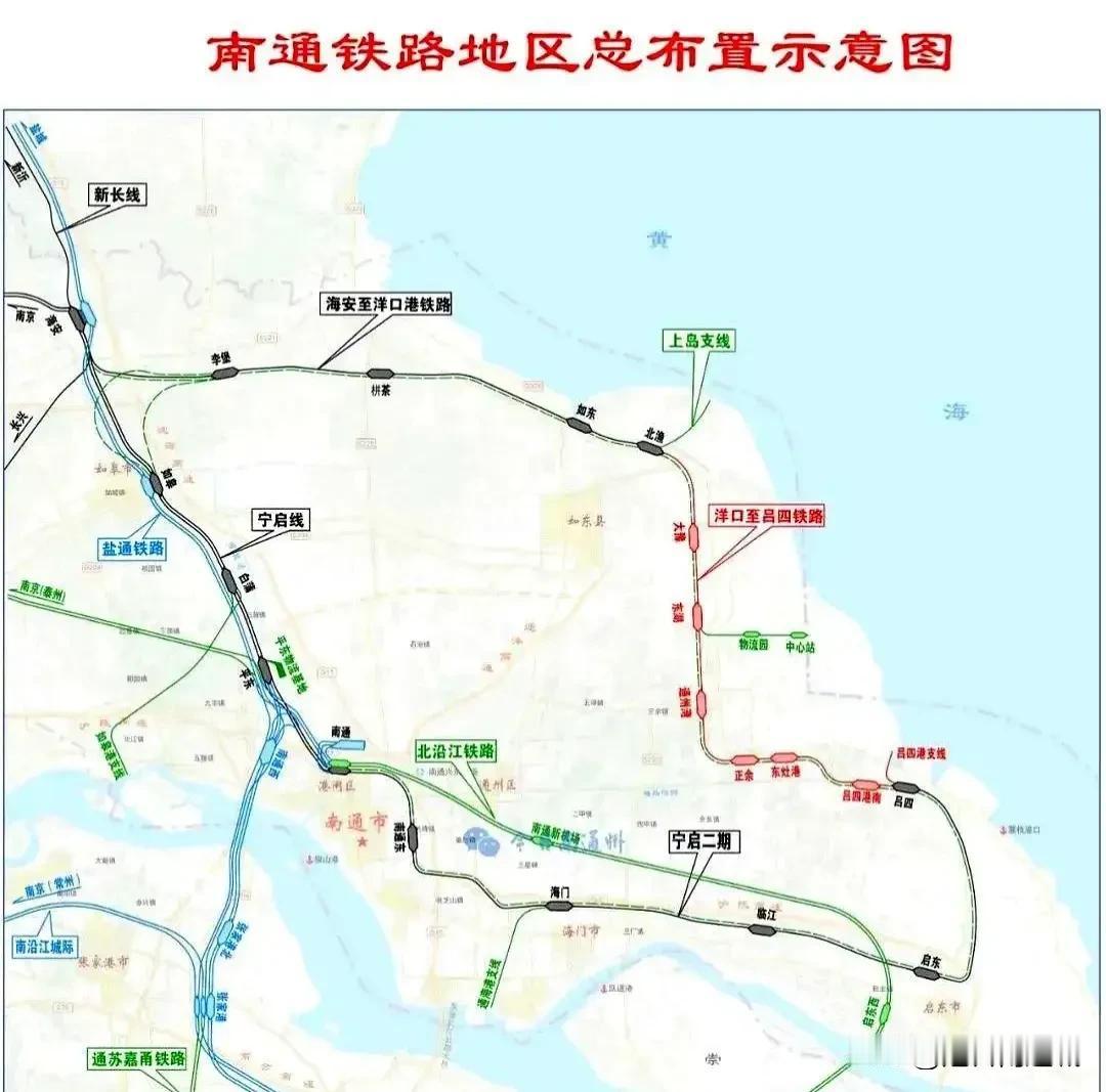 南通市内铁路已经成环！可惜洋吕铁路没有客运！目前，南通地区的铁路环线已经形成
