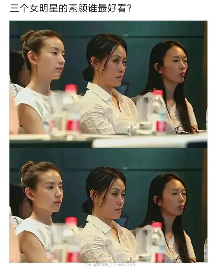 三位女明星的素颜侧面照还是董洁看起来有气质一点