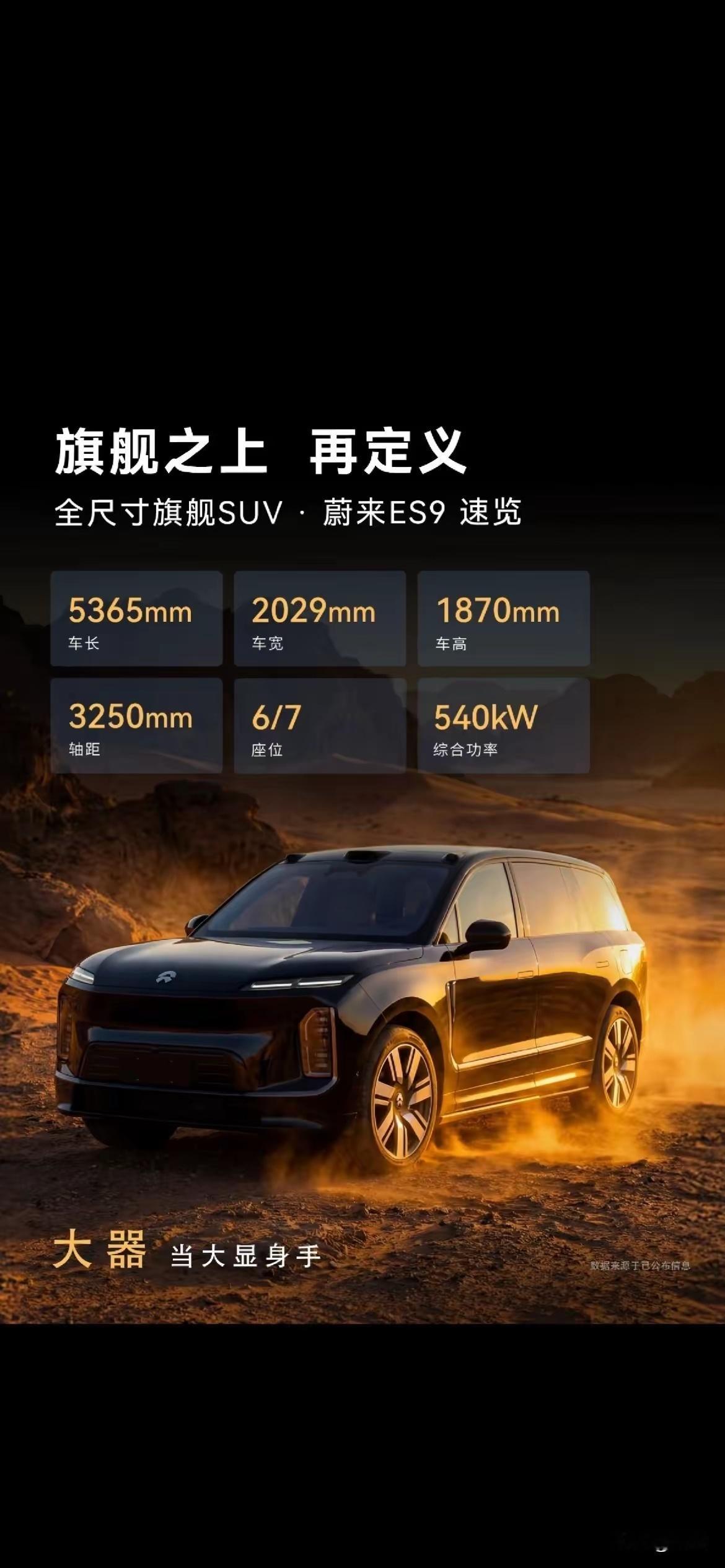 5.36米长的车，为了堆砌技术就硬上旗舰？蔚来ES9搞出这么个大家伙，目标显然是