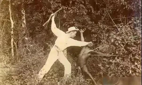 1876年，澳大利亚，白人抓住藏在树丛里的澳洲土著人，准备把他卖给美洲富人当奴隶
