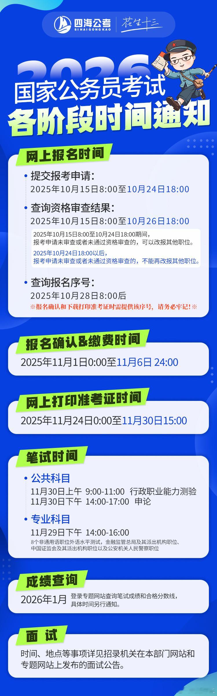 2026国考时间线国考​​​