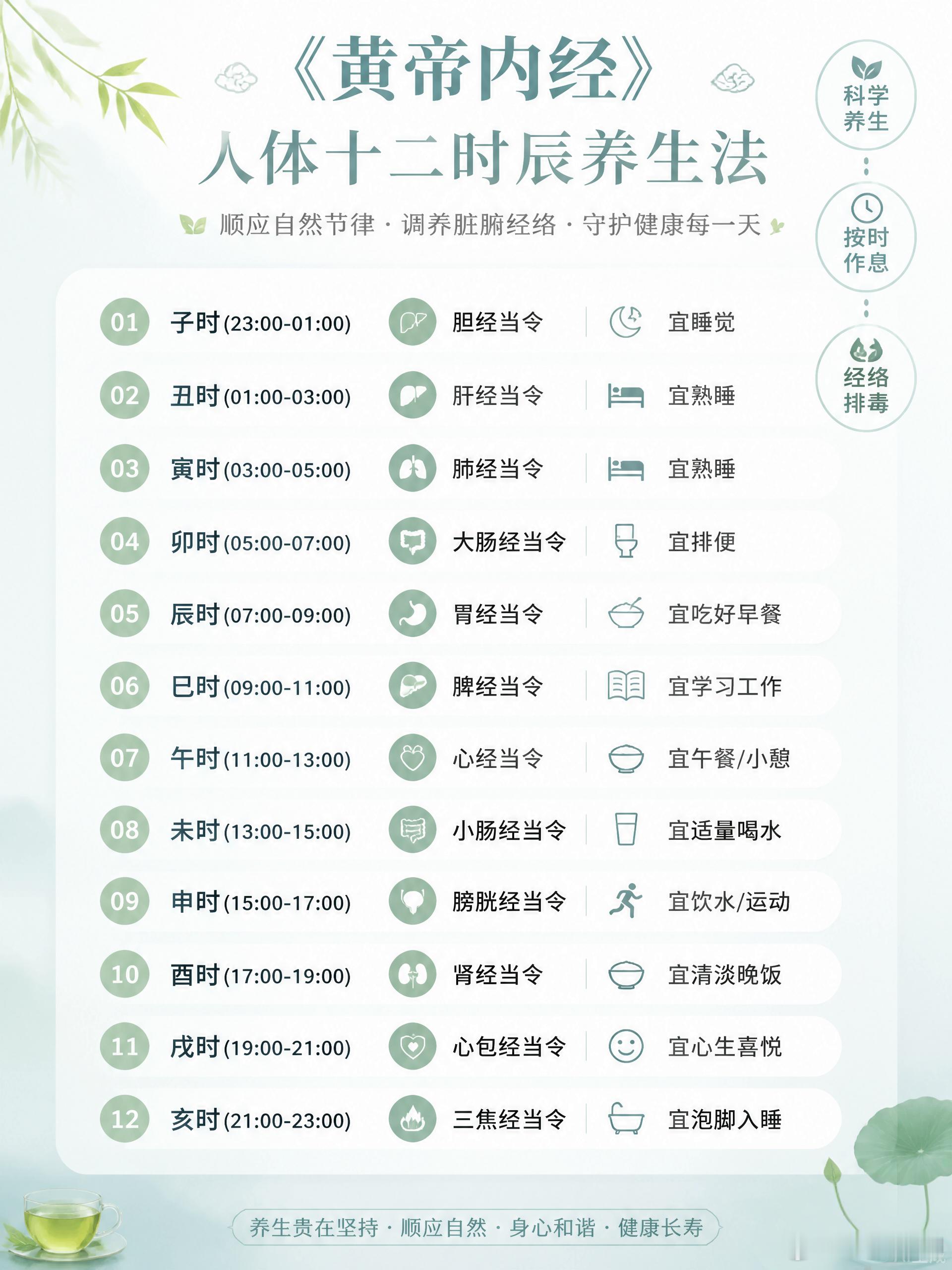 养成好的习惯很重要，看看老祖宗留下的12时辰养生法，指导自己每天该干啥！90后存