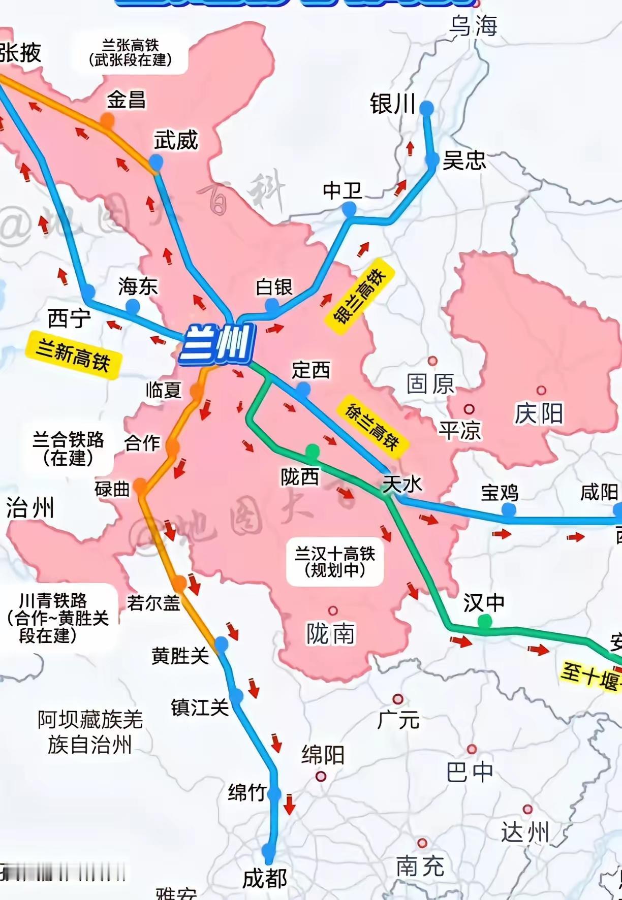 很大可能兰州的新东出高铁通道兰汉十铁路被腰斩，虽然天水、陇南等地的人口不算少，但