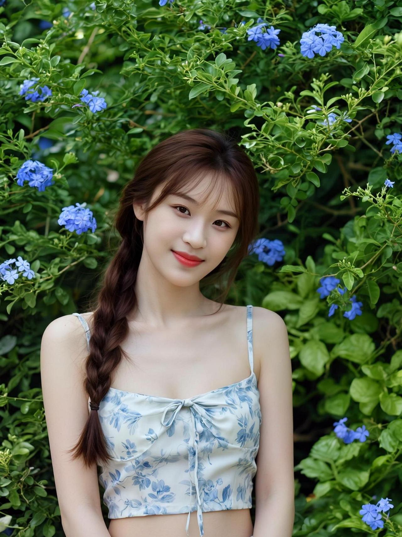 这组照片简直是“花仙子下凡”的节奏！谁说拍照只能靠滤镜？这背景的花海直接把氛围拉