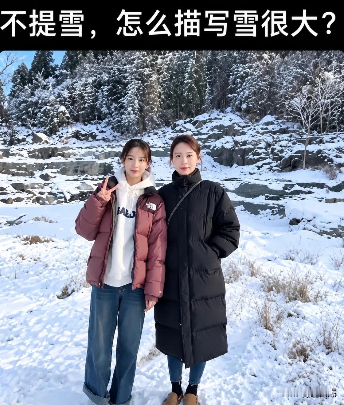 考验各位文采的时候到了，不提到“雪”字的情况下，如何描写雪下得很大。