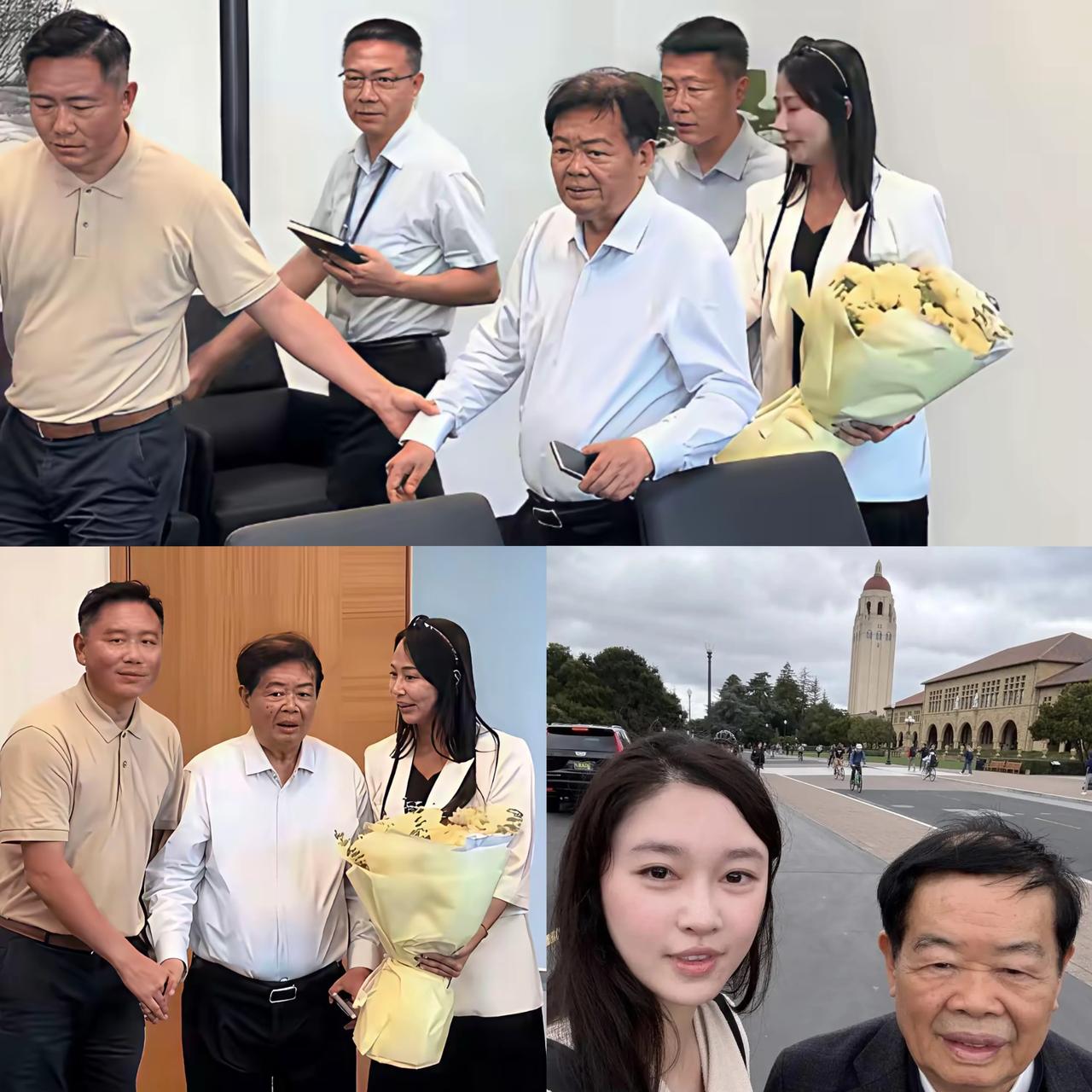 半年不见，79岁的曹德旺老爷子居然变化如此之大，人消瘦了不少，一男一女在两旁搀扶