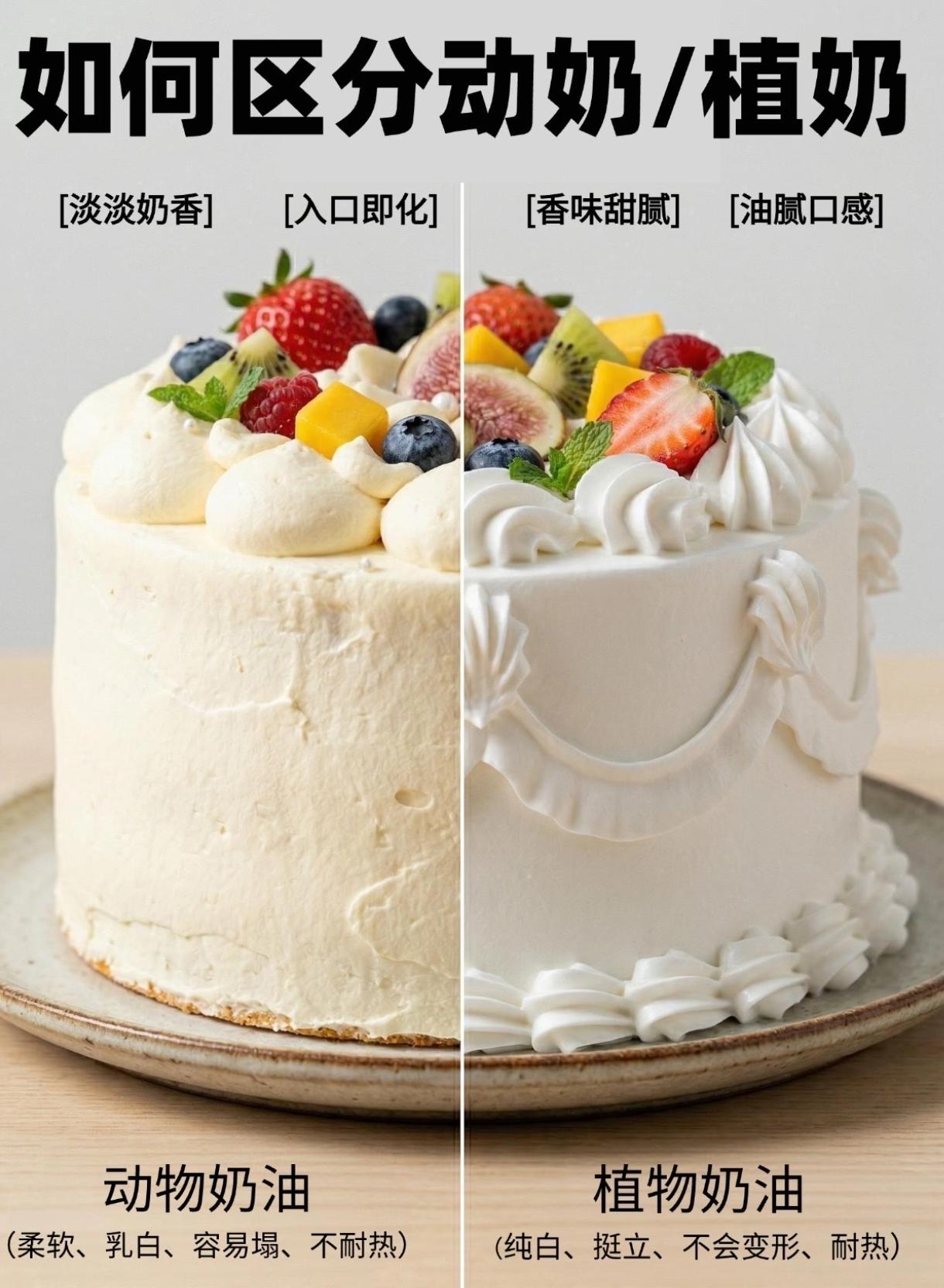同样是奶油，为啥更便宜植物奶油没人买了？以前买蛋糕，便宜、好看、放半天都不化