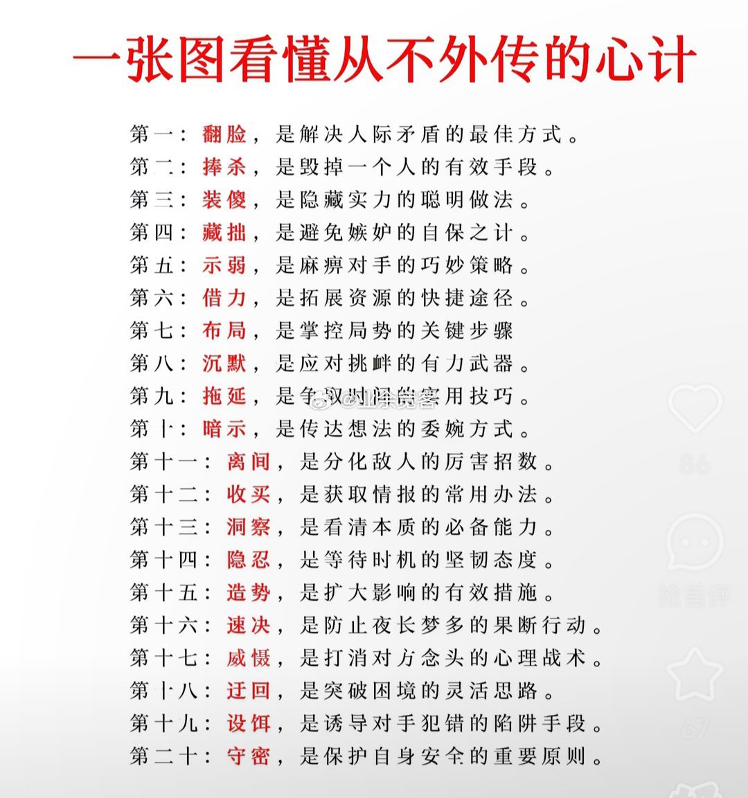 一张图看懂从不外传的心计