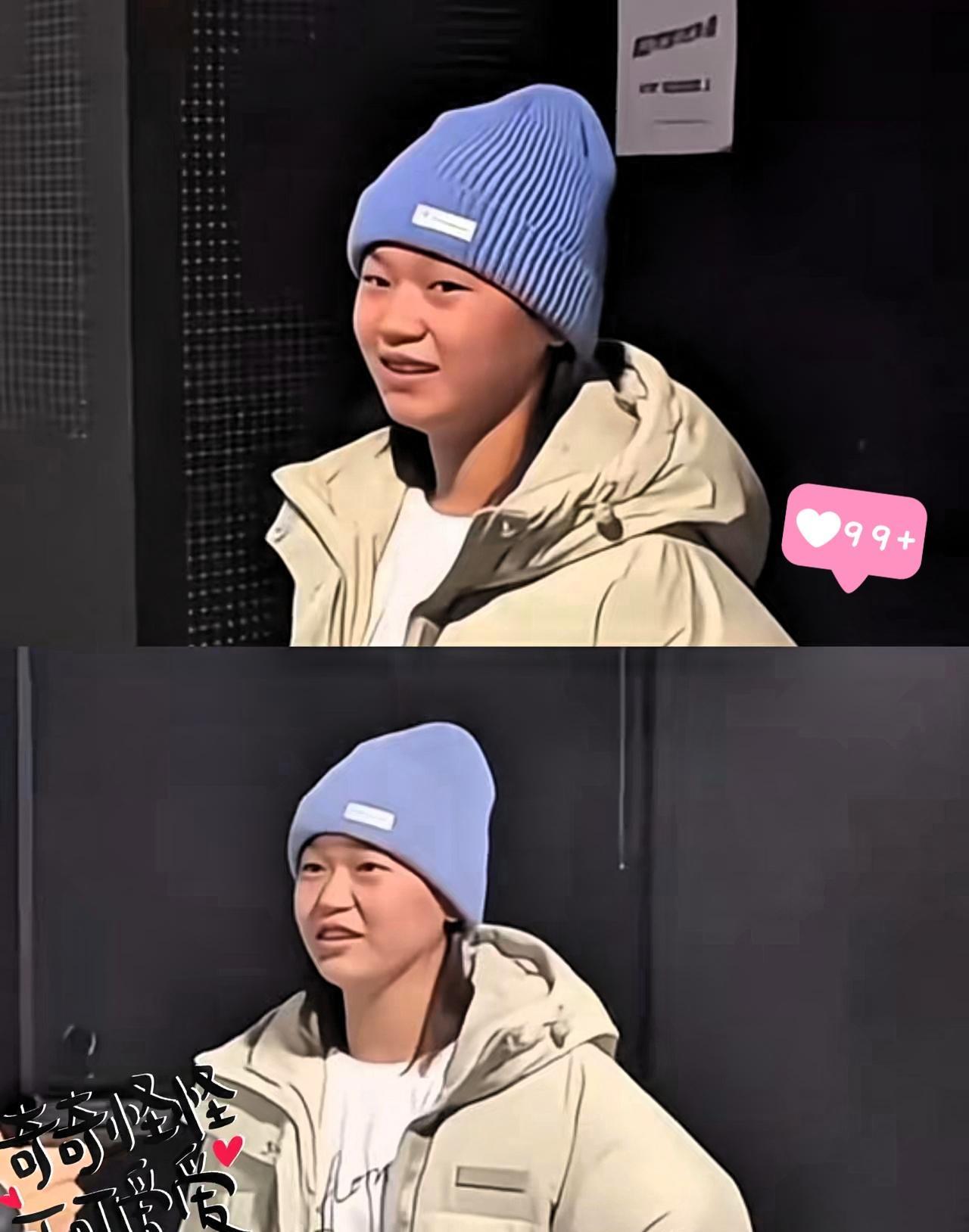 当整个圈子都在刷脸修图时，她直接撕掉了滤镜。全红婵看话剧顶素颜旧帽，山区小学蹲