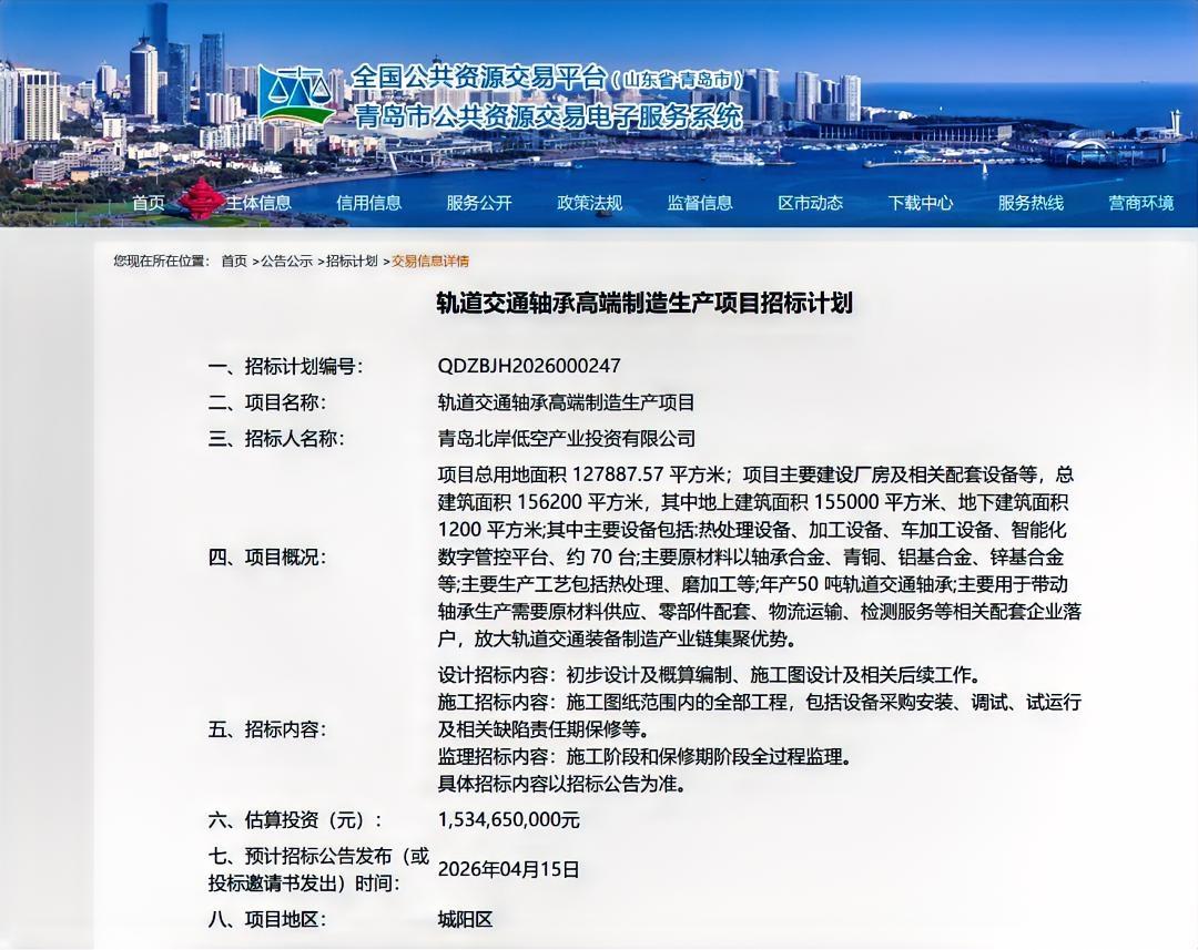 青岛15亿大项目计划发布，产业格局要“变天”？2026年3月15日，青岛城阳