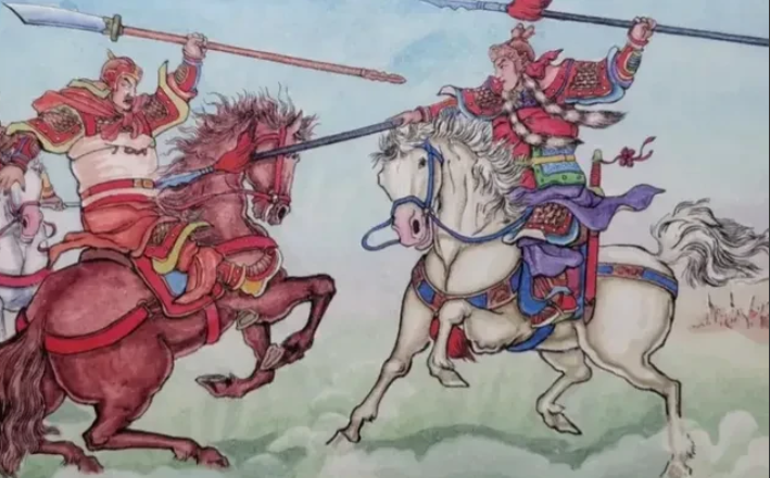 1131年，和尚原之战，金军将领约吴玠下来单挑，一决胜负。吴玠派2位将领出战，几