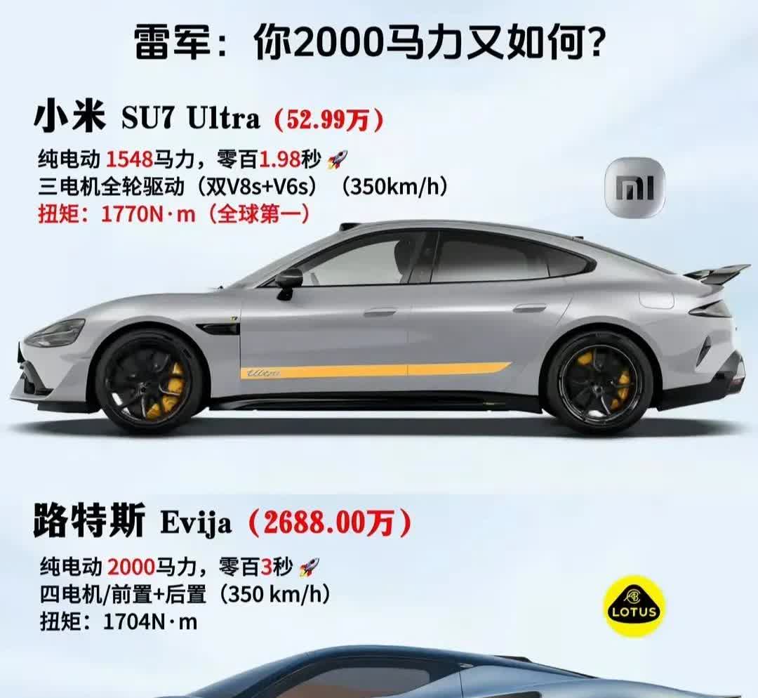 你敢信？小米造车把天捅破了！当路特斯Evija车主还在炫耀2000马力时，雷军直
