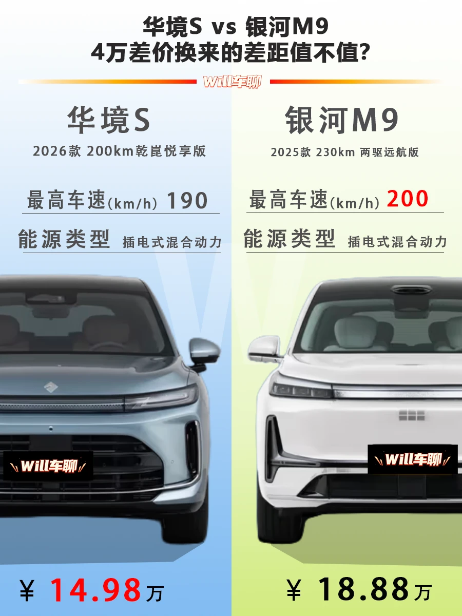 华境S,银河M9，4万差价换来的差距值不值？